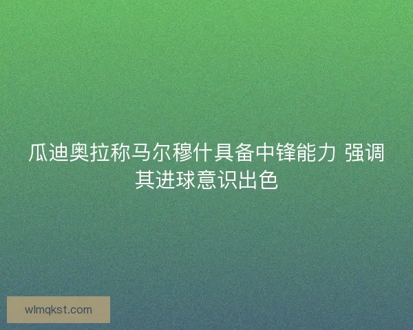 瓜迪奥拉称马尔穆什具备中锋能力 强调其进球意识出色
